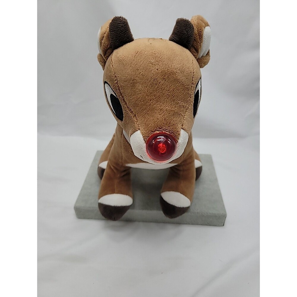 Rudolph the Red-Nosed Reindeer plush 12” doll Nose lights music plays 2022